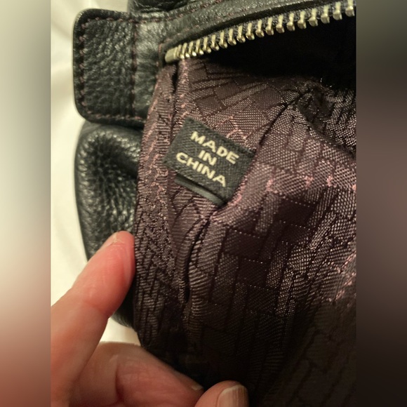 Cole Haan Black Pebble Leather Hobo Satchel Bag - Picture 9 of 13